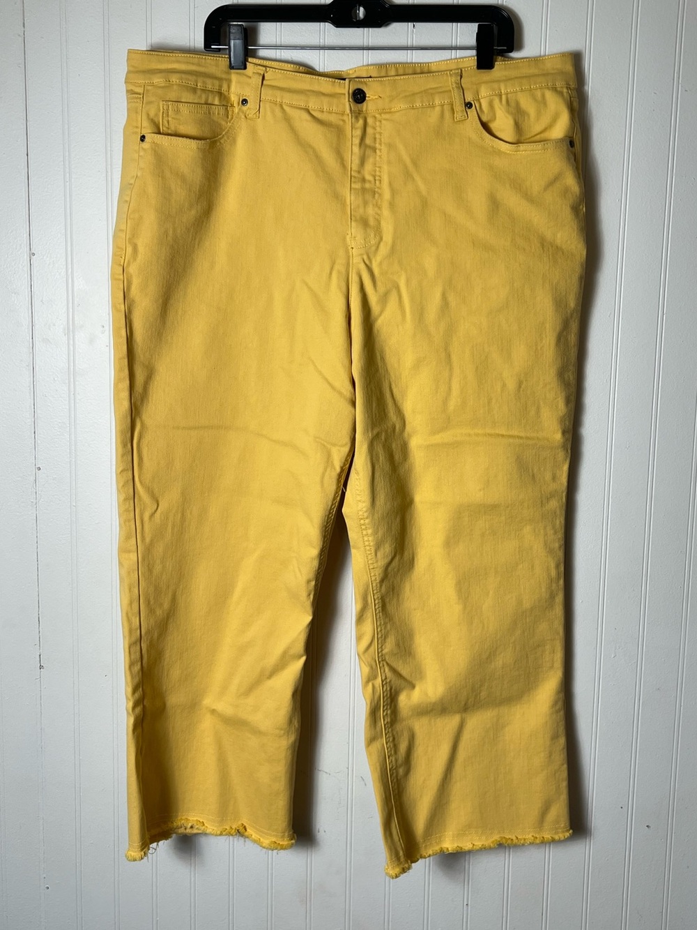 JOHN MARK Stretch Raw Hem Jeans Gold Yellow Size 22W
